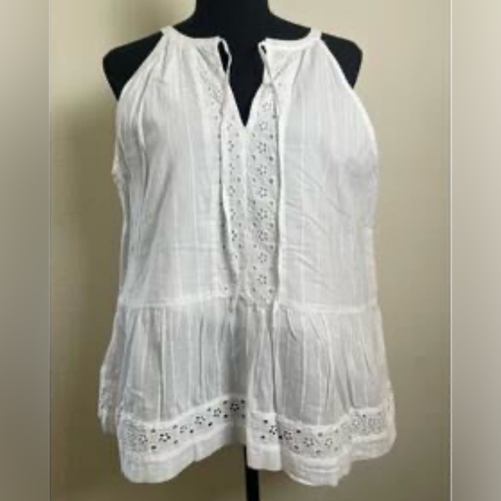 NWOT- Loft Women's Eyelet Tiered Top Size L
